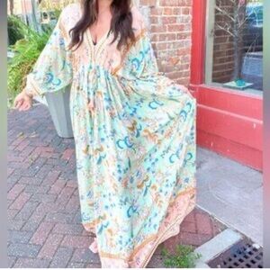 Aakaa Pastel Bohemian Maxi Dress medium
